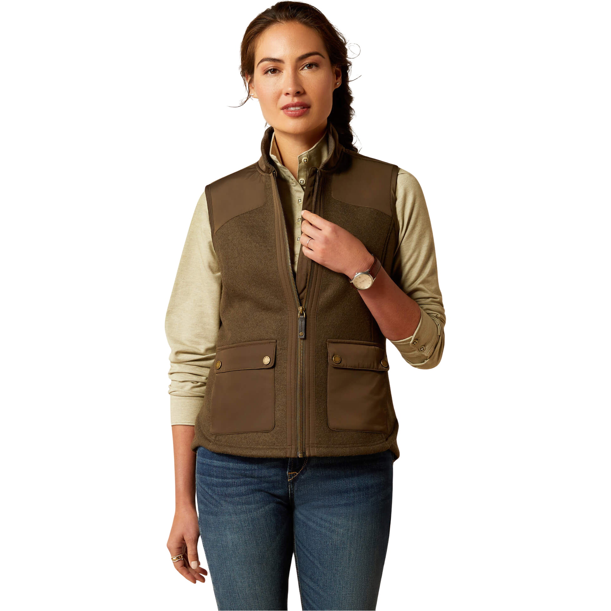 2026 Ariat Womens Millbrae Vest 10052751 - Earth